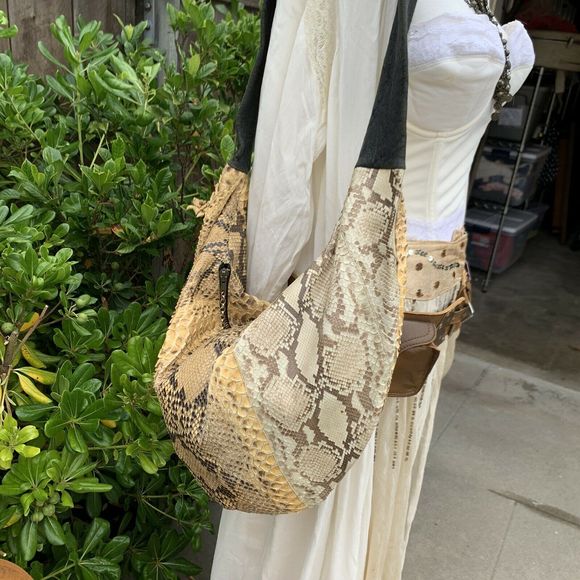 Vintage Python Hobo Bag Christian Dior Zipper - Picture 4 of 9